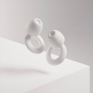 White Sculptural Infinity Earrings Minimalist Design